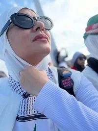 Potret Meisya Siregar Ikut Aksi Bela Palestina di Monas, Semangat Masih Berkobar