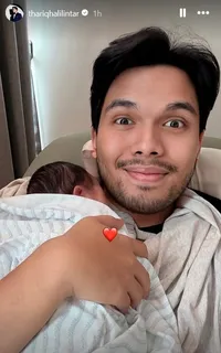 Potret Thariq Halilintar Spill Sosok Baby Arash, Rambut Hitam Lebat - Adzankan Putranya dengan Haru
