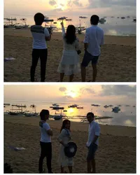 Quality Time Kevin Aprilio dan Keluarga di Bali, Mandi Sunset!