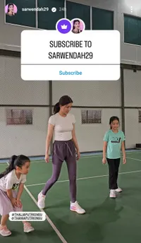 Resmi Bercerai dengan Ruben Onsu, Simak 8 Potret Sarwendah Asik Main Badminton Bareng Tiga Anaknya