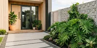 6 Inspirasi Halaman Rumah dengan Roster Beton dan Philodendron, Bikin Tampilan Tropis Makin Modern