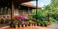 Cara Menata Pot Berdasarkan Warna untuk Membuat Teras Lebih Serasi