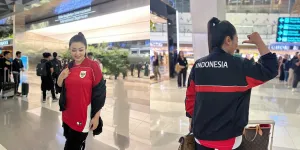 5 Potret Fitri Carlina Bertolak ke Sydney Demi Totalitas Dukung Timnas Indonesia