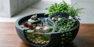 7 Inspirasi Kolam Mini Berpadu Pot Tanaman untuk Mempercantik Rumah Minimalis