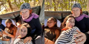 7 Potret Bahagia Luna Maya Kumpul Keluarga, Tiduran di Pangkuan Ibu