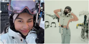 7 Potret Cantik dan Berani! Azizah Salsha Coba Ski Perdana di Niseko, Tampil Memukau Meski Terjatuh