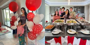 7 Potret Farah Quinn Rayakan 17 Agustus di Arizona, Ada Lomba Makan Kerupuk - Salfok Makanan yang Disajikan