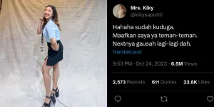 Banyak di Cut Saat Roasting Ganjar Pranowo, Kiky Saputri Ungkap Gak Mau Roasting-roasting Lagi!