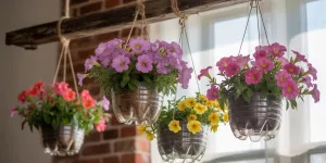 Cara Membuat Pot Bunga dari Botol Bekas yang Digantung