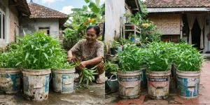 Cara Menanam Kangkung Hanya Pakai Ember Bekas, Siap Petik saat Panen