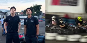 Gayanya Bak Pembalap Profesional, Baskara Mahendra Asyik Main Gokart Bareng Sahabat