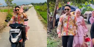 Hadir di Pernikahan Warga, 7 Potret Hengky Kurniawan dan Istri Naik Motor Lewati Jalan Gronjalan
