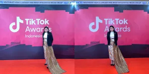 Hadiri TikTok Awards 2023, Selphie Bong Tampil Kenakan Busana Tapis Lampung - Tunjukkan Pesona Cantik dan Berbudaya
