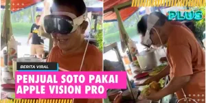 Keren! Penjual Soto Ini Ladeni Pelanggan Sambil Pakai Apple Vision Pro