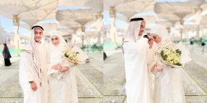 Momen Akad Nikah Zumi Zola dan Putri Zulhas di Masjid Nabawi Madinah