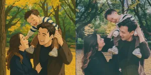 Momen Manis Fendy Chow dan Keluarga Ikut Trend Life in Ghibli