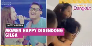 Momen Mesra Happy Asmara & Gilga Sahid - Digendong Turun dari Panggung