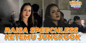 Momen Raisa Speechless Ketemu Jungkook BTS di Jepang