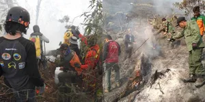 Petugas Gelar Salat Istisqa Sebelum Padamkan Api Gunung Semeru