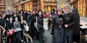 7 Potret Arisan Geng Kepompong Mayangsari - Melly Goeslaw, Kompak Tampil Serba Hitam dan Berkelas