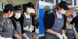 Potret Jin BTS Jadi Relawan Bantu Korban Kebakaran Hutan