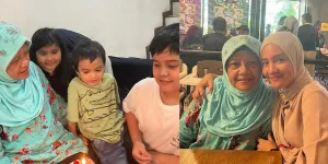 Potret Perayaan Ulang Tahun Ibu Intan Nuraini yang ke-66 Tahun, Sederhana Bersama Cucu-cucu
