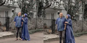 Potret Richa Iskak Kenakan Baju Couple dengan Suami, Cocok Jadi Inspirasi Lebaran