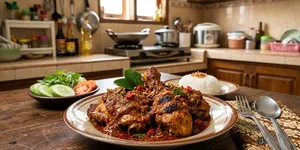 Resep Ayam Bumbu Rujak dengan Tambahan Daun Jeruk yang Harum