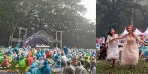Sunset di Kebun Purwodadi Day 2, Nadin Amizah Berdansa Bareng Penonton di Bawah Derasnya Hujan