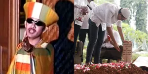 10 Potret Suasana Haru Pemakaman Rama Aiphama, Sang Anak Menangis dan Berdoa di Depan Makam