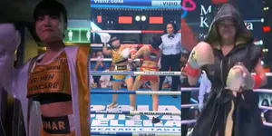 13 Potret Dinar Candy Tinju Lawan Nikita Mirzani, Ada Jurus Pukulan Baling-Baling Dikeluarkan 