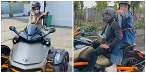 7 Potret April Jasmine Saat Naik Moge Kesayangannya, Harganya 700 Jutaan - Dihujat Netizen Riya