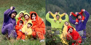 7 Potret Felicya Angelista & Caesar Hito Bikin Foto Keluarga Teletubbies di Bukit Teletubbies Bromo, Kompak Pakai Kostum