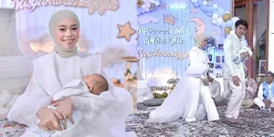 7 Potret Gaun Lesti Kejora yang Jadi Sorotan di Tasyakuran Akikah Baby L, Mewah Menjuntai Bernuansa Putih