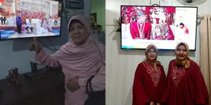 7 Potret Gaya Emak-emak Kondangan Online di Pernikahan Lesti - Rizky Billar, Rela Dandan dan Pakai Kebaya Meski di Rumah