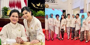 8 Potret Annisa Pohan Halal bi Halal bersama Ibu-Ibu Pejabat Negara, Akrab dengan Iriana Jokowi - Tampil Cantik dan Anggun Berkebaya Putih
