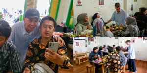 8 Potret Ayah Ojak Sapa Pengunjung di Warung Makan Miliknya, Ramah dan Sambut Ajakan Foto - Pelanggannya Artis hingga Pejabat