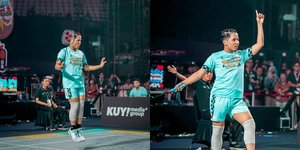 8 Potret Heboh Jirayut Saat Bertanding di Badminton Clash, Dari Mulai Joget-Joget Sampai Salto