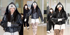 8 Potret Jennie BLACKPINK di Bandara Incheon, Menawan Meski Tanpa Riasan - Gemas Sempat Malu-malu Kucing