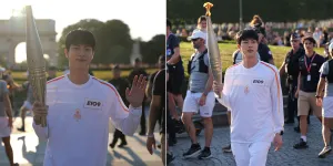 8 Potret Jin BTS Bawa Obor Olimpiade Paris 2024, Ganteng Full Senyum