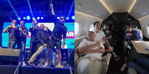 8 Potret Keseruan Raffi Ahmad Bareng Band The Popstars Saat Manggung, Berangkat Naik Private Jet