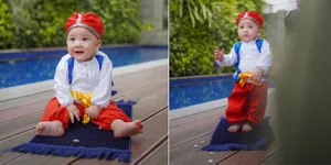 8 Potret Lucu Rayyanza 'Si Cipung' Pakai Kostum Aladdin, Makin Ganteng dan Mirip Nagita Slavina