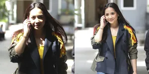 8 Potret Pertama Nagita Slavina Setelah Kembali ke Indonesia, Santai Kenakan Blazer Unik