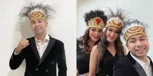 8 Potret Raffi Ahmad di Pembukaan PON XX Papua, Gagah Pakai Topi Adat