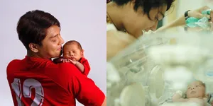 8 Potret Rizky Billar Momong Baby Leslar, Hot Daddy yang Gantengnya Saingan Sang Putra