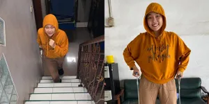 8 Potret Selfi LIDA Tetap Jaga Kebugaran Saat di Rumah Aja Karena Corona, Olahraga Naik-Turun Tangga