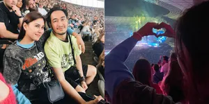 8 Potret Syahnaz Sadiqah Nonton Konser Coldplay di Jerman, Mama Amy Ikut Nyanyi Sambil Joget Terbawa Suasana