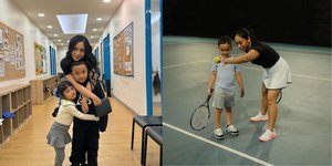 8 Potret Xabiru Putra Rachel Vennya Pertama Kali Olahraga Tenis di Usia 6 Tahun