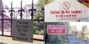 9 Papan Peringatan Ini Berbunyi Retoris, Bikin Gagal Paham!