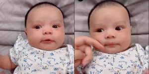9 Potret Baby Ameena yang Cantik Habis Mandi, Lucu dan Bermata Bulat - Pipi Tembemnya Saat Tidur Gemesin Banget